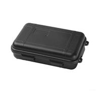 Caja de plástico impermeable hermética para actividades al aire libre, tamaño compacto, material (negro)