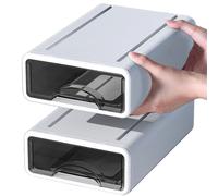 Caja de plástico organizador de escritorio, cajón para guardar maquillaje, joyas, apilable, grande, para oficina, a prueba de polvo.