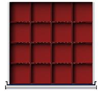 Caja de plástico para piezas pequeñas ANKE, 16 cubetas para una anchura de armario de 760 mm