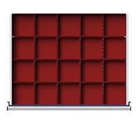 Caja de plástico para piezas pequeñas ANKE, 20 cubetas para una anchura de armario de 910 mm