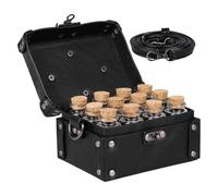 Caja de pociones con correa - Soporte vintage 14x11x8cm funda medieval de piel sintética, kit de accesorios de cosplay con 12 botellas | Accesorio fantástico auténtico para adultos, mujeres y