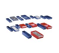 Caja de polipropileno para estanterías rojo