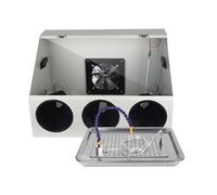 Caja De Polvo Para Pulidora De Mesa De Esmerilado Eléctrica Totalmente Cerrada, Tapa Con Luz LED Y Ventilador, Y Sistema De Circulación De Agua Integrado(White,3-hole)