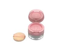 Caja De Polvo Rosa 2 Piezas Plástico Portátil | Recipiente vacío for polvos sueltos con espejo tamiz, tarro cosmético, accesorios de maquillaje de viaje(5g)