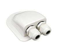 Caja de prensaestopas Entrada Cable Doble Panel Solar Techo Autocaravana Accesorios Coche yate Orificio Blanco RV,Ahorro de Espacio Compacto(Double Hole White)
