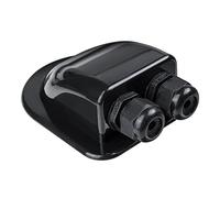 Caja de prensaestopas Entrada Cable Doble Panel Solar Techo Autocaravana Accesorios Coche yate Orificio Blanco RV,Ahorro de Espacio Compacto(Double Hole Black)