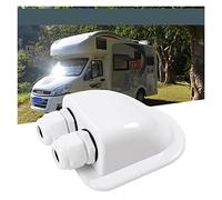 Caja de prensaestopas Entrada Cable Doble Panel Solar Techo Autocaravana Accesorios Coche yate Orificio Blanco RV,Ahorro de Espacio Compacto(Double Hole White)