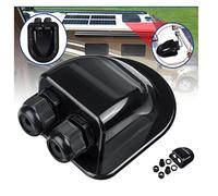 Caja de prensaestopas Entrada Cable Doble Panel Solar Techo Autocaravana Accesorios Coche yate Orificio Blanco RV,Ahorro de Espacio Compacto(Double Hole Black)