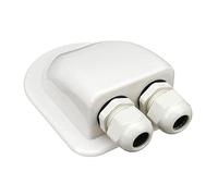 Caja de prensaestopas Entrada Cable Doble Panel Solar Techo Autocaravana Accesorios Coche yate Orificio Blanco RV,Ahorro de Espacio Compacto(Double Hole White)