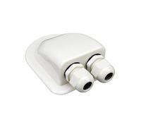 Caja de prensaestopas Entrada Cable Doble Panel Solar Techo Autocaravana Blanco Doble Orificio RV Yacht Accesorios Coche Nuevo,Ahorro de Espacio Compacto(Double Hole White)