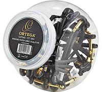 Caja de presentación ORTEGA con 20 cables de conexión de 1/4 ", 6.3 mm de cabeza plana en ángulo / en ángulo - pvc negro 0.13m / 0.75q, PU20-OTCPA-04