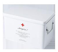Caja de primeros auxilios portátil con múltiples capas plegables, caja de medicina de emergencia, organizador de almacenamiento en el pecho para la oficina en casa, medicina pa(Color:blanco,Size:larg)