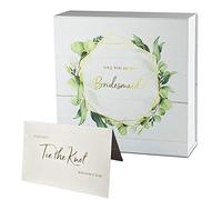Caja de propuesta de dama de honor - Caja de papel de aluminio dorado con sello "Will you be my Bridesmaid", juego de 4 cajas y tarjetas I Cajas de dama de honor I Cajas para propuesta de dama de