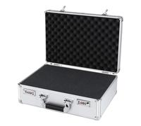 Caja De Protección De Equipos De Aluminio - Maletín De Metal, Esponja Interior Amortiguadora | Estructura De Cerradura De Seguridad Con Llave Almacenamiento Duro Portátil Marco Duradero Resistente