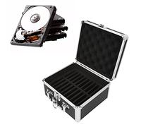 Caja de Protección para Disco Duro, Maleta Impermeable con Bloqueo de Seguridad para Disco Duro de 2,5 Pulgadas, Caja de Almacenamiento para 20 Bahías, Negro