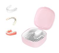 Caja de prótesis dental con colador, funda portátil para prótesis, caja de dentaduras, caja de prótesis dentales, caja de almacenamiento para prótesis dentales, caja de férula dental, soporte para