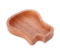 Caja de púas de guitarra de caoba, soporte de púas de guitarra Caja de almacenamiento de forma de guitarra para guitarra Plectro y almacenamiento de artículos pequeños