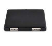 Caja de Recipiente de Láminas de Clarinete Negro de Saxofón Cubierto de Cuero PU con Ranuras para 6 Juncos - Estuche de Madera Ligera con Almohadilla Interna Suave y Cierre Seguro