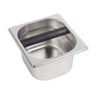Caja de recogida de posos de acero inoxidable, contenedor para posos de café de máquina de espresso, diseño de cuenco profundo de alta resistencia con tallo amortiguador de goma,