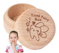 Caja de recuerdos de dientes, Caja de hada de los dientes,Caja de almacenamiento de recuerdos de dientes caídos de madera - Regalo de recuerdo para niño niña, contenedor de dientes para cumpleaños,