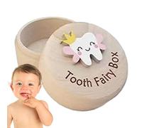 Caja de recuerdos de dientes, Caja de hada de los dientes | Linda caja de madera tallada para dientes de leche,Regalos de hadas, protector de dientes para regalo de cumpleaños de baby shower, contened