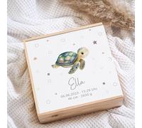 Caja de recuerdos de madera para bebé, tortuga de bebé, caja de recuerdos, regalo de nacimiento personalizado, regalo de nacimiento, regalo de nacimiento