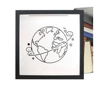 Caja de recuerdos de viaje, almacenamiento de recuerdos con tema espacial con gancho, marco de boletos de concierto con ranura, para museo, viajes, fotos, conciertos, aventuras, pared mesa