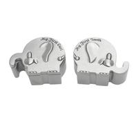 Caja de Recuerdos, Paquete de 2 Organizadores de Recuerdos con Forma de Elefante de Metal Contenedor de Almacenamiento de Dientes de Bebé Estuche Pequeño para Recuerdos de Bebé