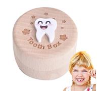 Caja de recuerdos para dientes de bebé - Funda dental de madera para bebé | Caja de conservación para el cabello de habitación infantil cumpleaños - Regalo memoria cumpleaños Padres Colección Familia