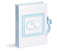 Caja de recuerdos para recién nacido, diseño de lunares celestes