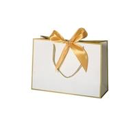 Caja de regalo 100 piezas, bolsas con cinta dorada asa, bolsa negocios personalizada, presente for ropa pijamas para San Valentín(Color9,M 32x25x11cm)
