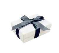 Caja de regalo blanca con tapa | Elige tu cinta de color | Pequeñas cajas de regalo para regalos, cumpleaños o regalos de bebé | Tamaño 148 x 105 x 50 mm (cinta negra) 88