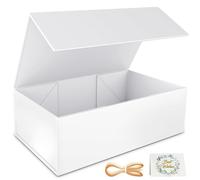 Caja de regalo blanca RYDDOY de 12 x 6 x 4 pulgadas, cajas de regalo para regalos con tapas, cierre magn tico, rectangular, plegable, para dama d