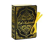 Caja de regalo, bolsas de regalo, cajas de regalo Eid Mubarak, caja de regalo Ramadán, caja de dulces con cinta dorada, decoración de fiesta Eid, 12 unidades, color negro