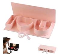 Caja de regalo con forma de corazón con texto en inglés «I Love You», «I Love You», caja de regalo para caramelos, caja de regalo de flores para el día de San Valentín para regalos románticos (rosa)