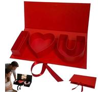 Caja de regalo con forma de corazón con texto en inglés «I Love You», «I Love You», caja de regalo para caramelos, caja de regalo de flores para el día de San Valentín para regalos románticos (rojo)
