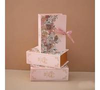 Caja de regalo con forma de libro de 50 piezas, caja creativa para dulces de boda, caja de papel Kraft para bricolaje, caja de flores para embalaje de postres y chocolates con cinta