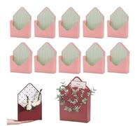 Caja de Regalo con Sobre Rojo for El Día de San Valentín, Cajas for Sobres, Caja de Flores Decorativa con Diseño de Cartas de Amor, Soporte de Mano Plegable, Regalo for El Día(Green,10pcs)
