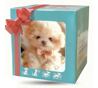 Caja de Regalo con temática de Mascotas Que Contiene un Peluche Interactivo con Forma de Perro con Cinta Decorativa, Que Camina, ladra, Mueve la Cola, se Sienta y Corre. Regalo electrónico para #A