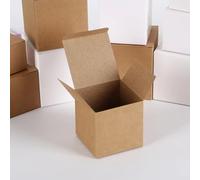 Caja de regalo cuadrada de varios tamaños, caja de papel Kraft, color negro, blanco y marrón, caja de propuesta for fiesta de cumpleaños nupcial, 20/50 Uds.(Color:Brown,Size:20PCS_11X11X11CM)