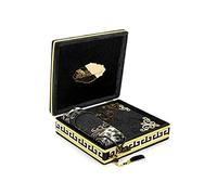 Caja de regalo cubierta de terciopelo islámico de lujo, juego de 4 piezas de lujo con elegantes cuentas de terciopelo cubierto de Corán y oración Tesbih alfombra de oración, color negro
