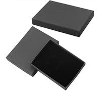 Caja de regalo de cartón 7 * 9 * 1,5 cm caja de regalo de joyería rectangular con pulsera de esponja esposa madre cumpleaños (negro)