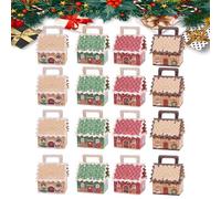 Caja de regalo de casa de campo de las maravillas de Navidad, cajas de regalo de Eve House Wonderland con asa, caja de dulces de papel en forma de casa, caja de embalaje de dulces de casas de papel