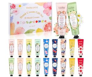 Caja de Regalo de Crema Manos, 20 Piezas 30g Mini Cremas de Manos, 10 Fragancias Emolienta Manos, Caja de Regalo Mujer para Cumpleaños, Día de la Madre, Día de San Valentín, Navidad