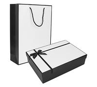 Caja de Regalo de Cumpleaños, Caja de Regalo Blanca Negra Exquisita para Bodas de Halloween