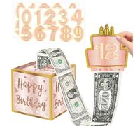 Caja de regalo de cumpleaños, Regalos de dinero para cumpleaños,Caja para Regalar Dinero y Mejores Deseos, para tu Familia, Niños, Amigos y Amantes