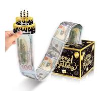 Caja de regalo de cumpleaños sorpresa para dinero, caja de regalo de explosión de cumpleaños, 30 bolsas transparentes para familiares y amigos, regalos de cumpleaños
