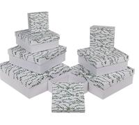 Caja de regalo de eucalipto, color blanco, aprox. 22,5 x 22,5 x 8 cm, 8 unidades, EAN