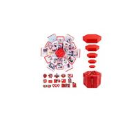 Caja de regalo de explosión, caja de explosión hexagonal multicapa con cinta, cajas de amor con imagen sorpresa, álbum de fotos explosivo, para aniversario, cumpleaños, boda, día de San Valentín (rojo