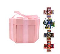 Caja de regalo de explosión de bricolaje, caja de explosión de aperitivos de 5 capas con cinta, álbum de fotos creativo explosivo, cajas de amor sorpresa con accesorios de álbumes de recortes para